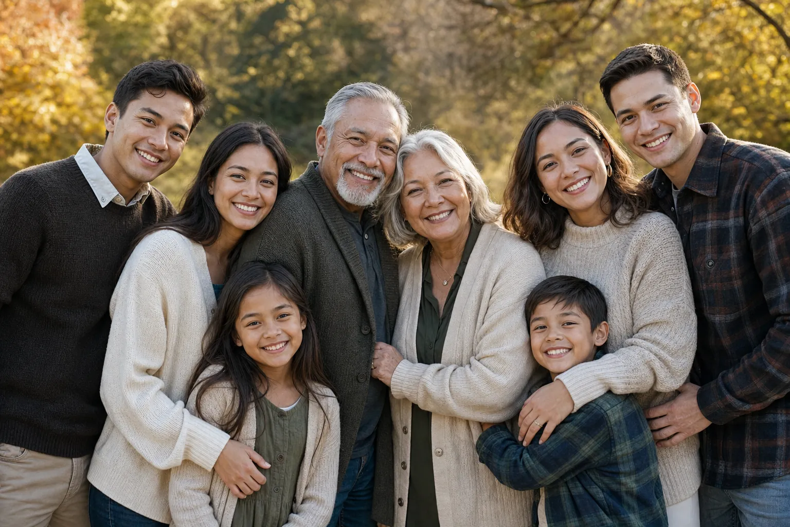 Three generations of a family photographed together