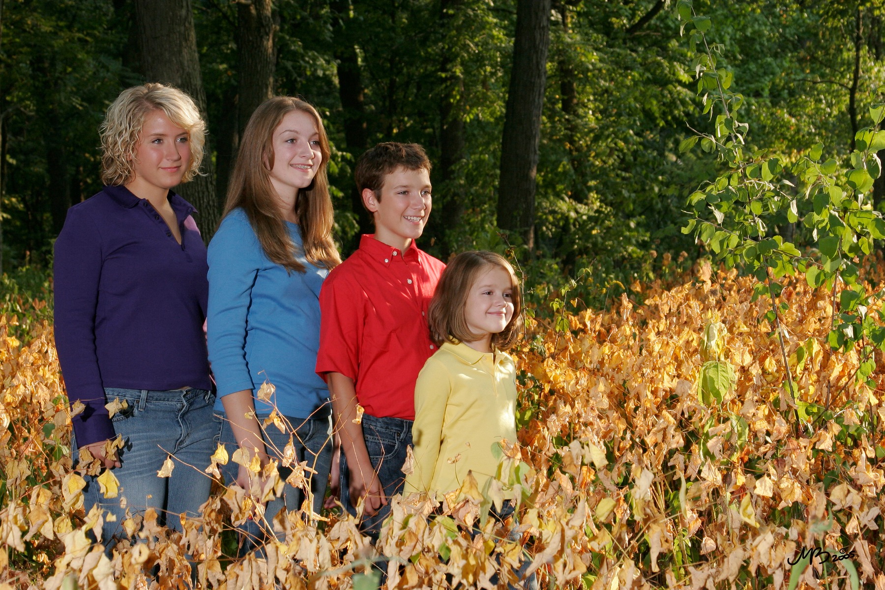 Family portrait in autumn light